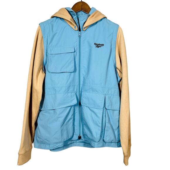 Gigi Hadid x Reebok Vest JAcket Convertible Tan Blue - M - Picture 1 of 4